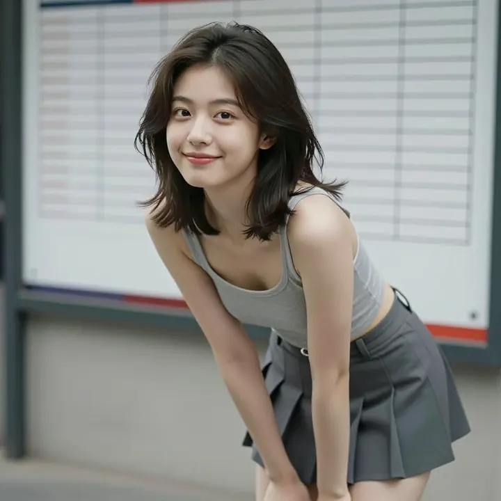 楼梯间的青春日常主题图片 0674，杰作，最佳画质，极致细节，照片级写实 , 日系少女感摄影风格