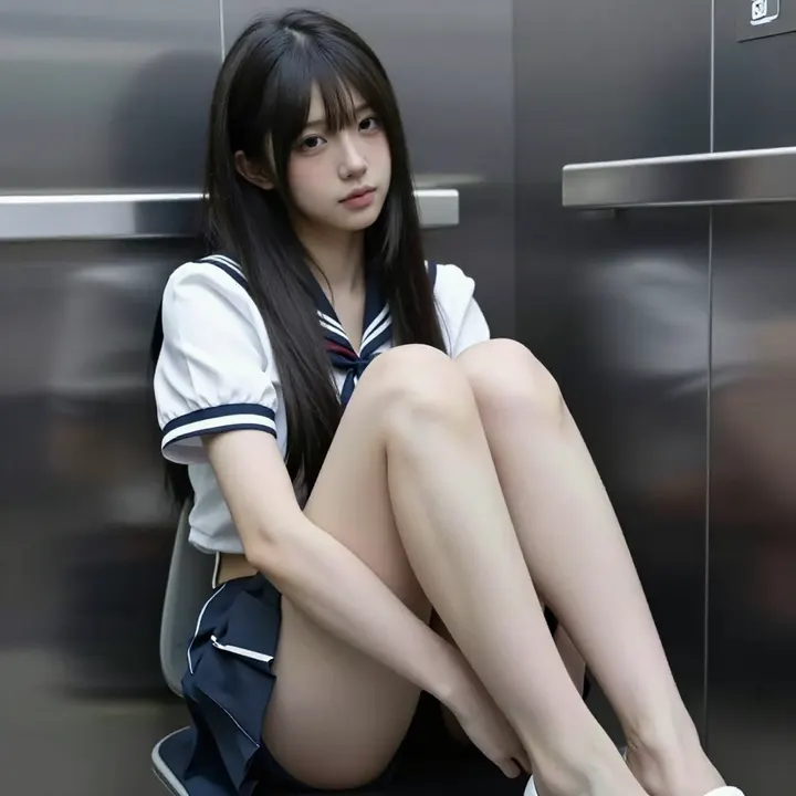 电梯里的少女感主題圖片 0692，杰作，最佳画质，极致细节，照片级写实 , 柔光角色人像风格