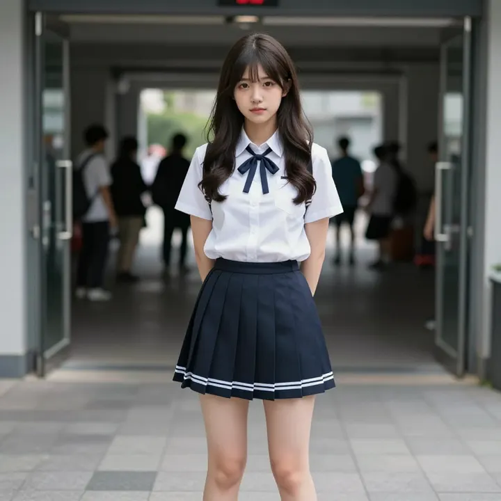 今日份校服少女主题图片 0754，杰作，最佳画质，极致细节，照片级写实 , 动漫展抓拍风格