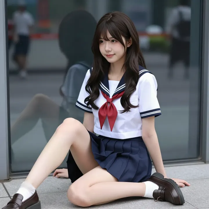 今日份校服少女主题图片 0755，杰作，最佳画质，极致细节，照片级写实 , 动漫展抓拍风格