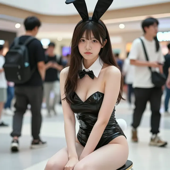商场偶遇兔女郎主题图片 0780，杰作，最佳画质，极致细节，照片级写实 , 动漫展抓拍风格
