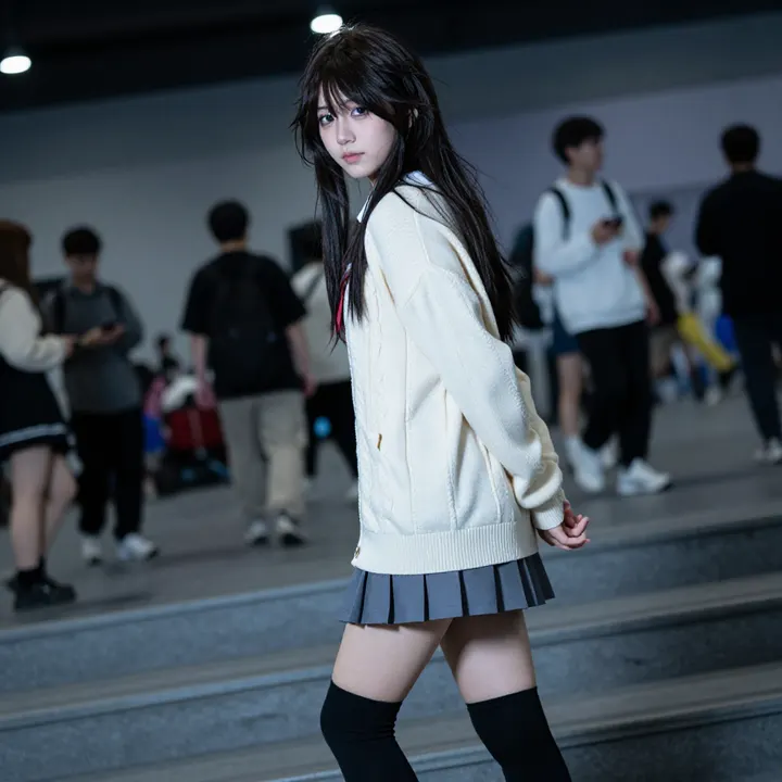 今日份校园风写真主题图片 0812，杰作，最佳画质，极致细节，照片级写实 , 动漫展抓拍风格