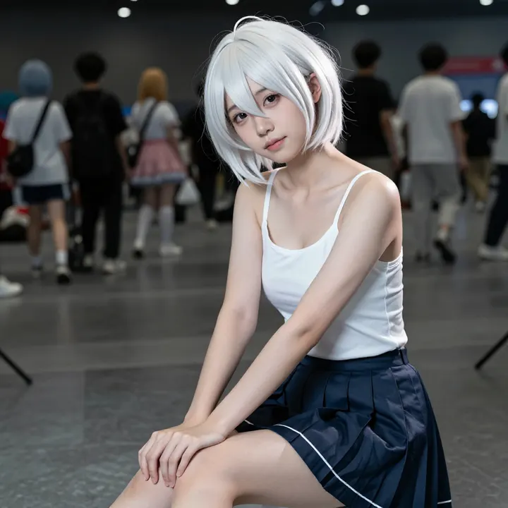 银发少女的校园日常主题图片 0898，杰作，最佳画质，极致细节，照片级写实 , 日系清新写真风格